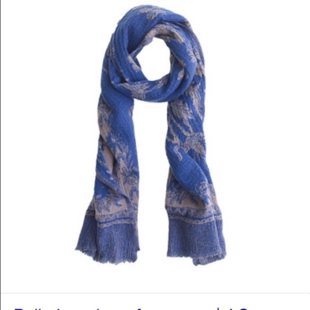 J. Crew Boiled 100% Wool Scarf Wrap Blue Gray OS - Picture 1 of 10
